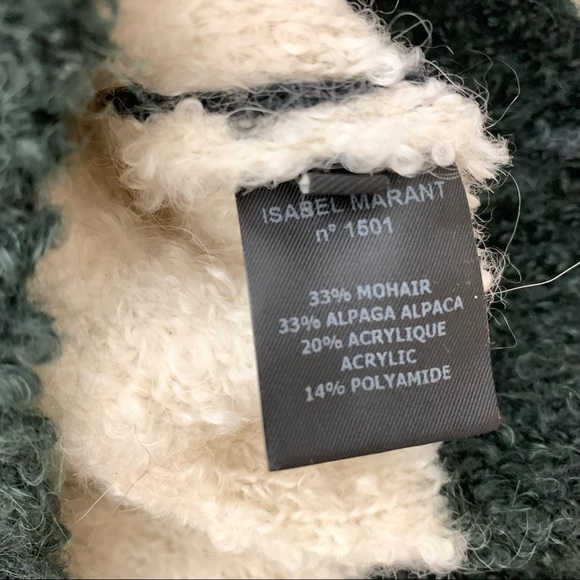 Isabel Marant Owel Colour Block Knit Sweater Ecru & Bottle Green Size US 34 - Picture 11 of 15